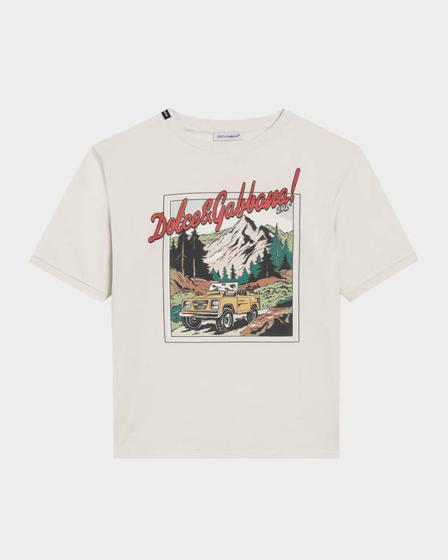 Boy's Postcard Graphic-Print Short-Sleeve T-Shirt, Size 8-